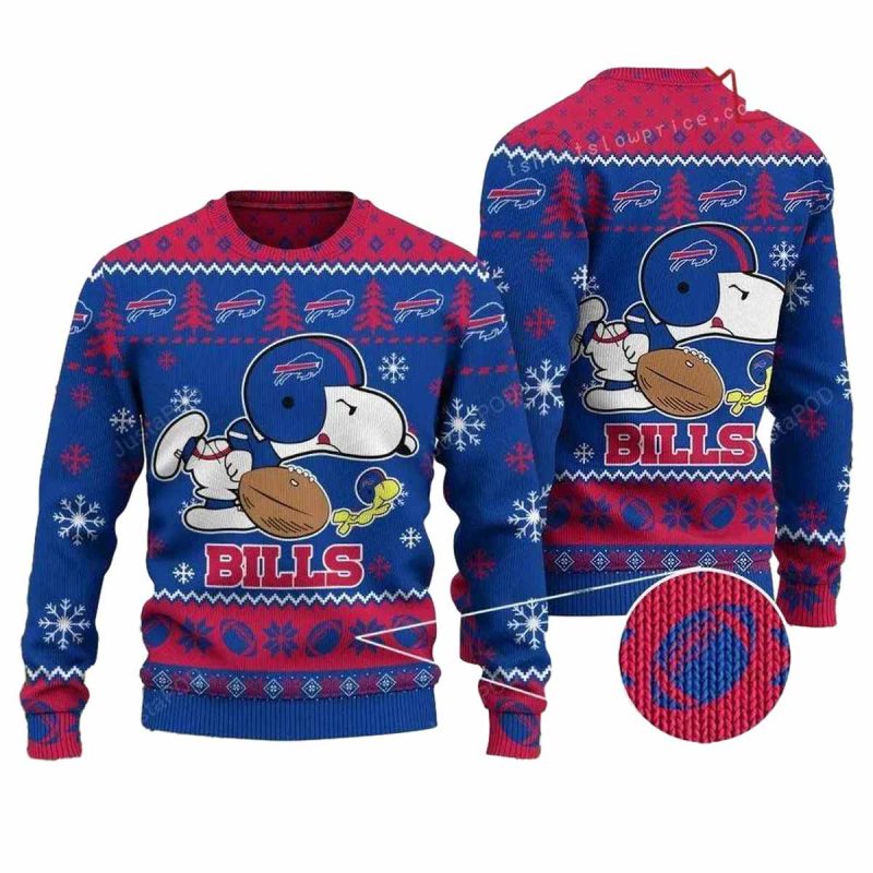Buffalo Bills Snoopy Snowfall Ugly Sweater 1