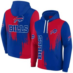 Buffalo Bills Splatter Effect Blue And Red AOP Hoodie