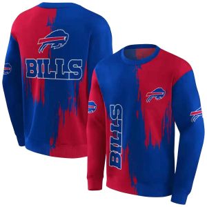 Buffalo Bills Splatter Effect Blue And Red AOP Sweatshirt