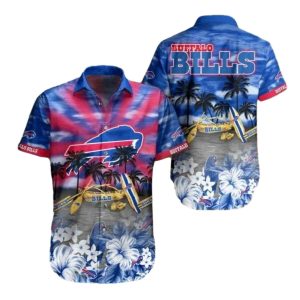 Buffalo Bills Sunset Palms Hawaiian Shirt