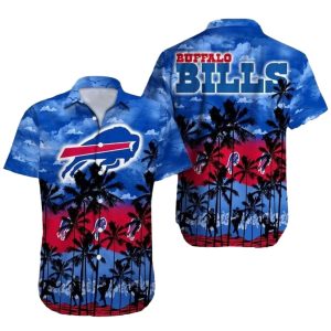Buffalo Bills Sunset Palms Silhouette Hawaiian Shirt