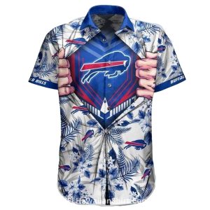 Buffalo Bills Superhero Reveal Floral Hawaiian Shirt