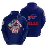 Buffalo Bills Tearing Open Logo Blue AOP Hoodie