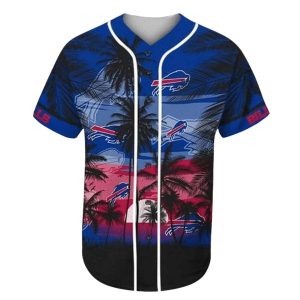Buffalo Bills Tropical Coconut Sunset Baseball Jersey