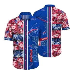 Buffalo Bills Tropical Floral And Line Hawaiian Shirt