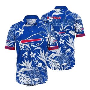 Buffalo Bills Tropical Hibiscus Blue Pattern Hawaiian Shirt