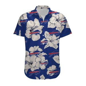 Buffalo Bills Tropical Hibiscus And Team Logos Hawaiian Shirt