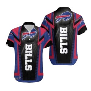 Buffalo Bills Vertical Black And Red Graphics Hawaiian Shirt