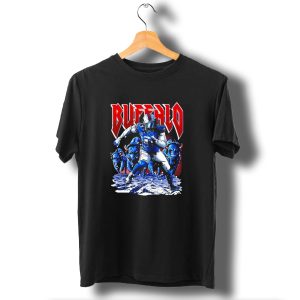 Buffalo Bills Von Miller 2025 Charging Through The Frozen Field With Blue Bison Herd T-Shirt