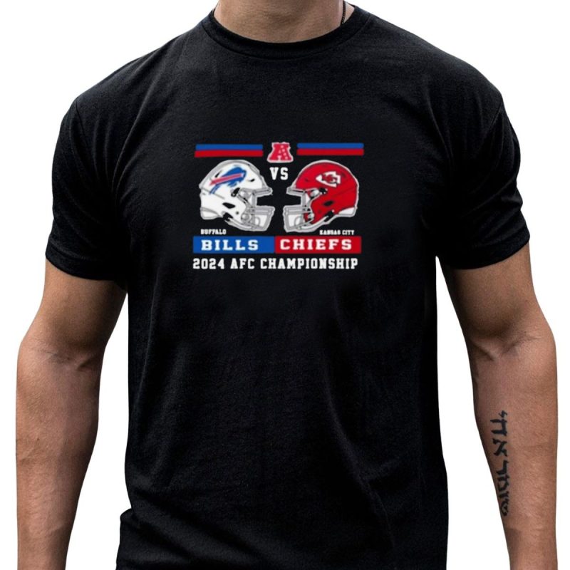 Buffalo Bills Vs Kansas City Chiefs 2024 Afc Championship Helmets T Shirt T Shirt 1 1