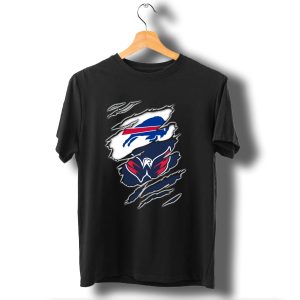 Buffalo Bills Washington Capitals Fan Ripped T-Shirt