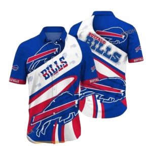 Buffalo Bills White And Blue Abstract Stripes Hawaiian Shirt