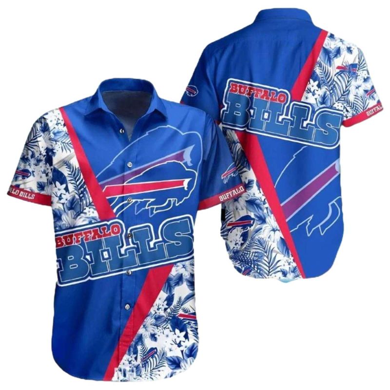 Buffalo Bills White And Blue Floral Tropical Style Hawaiian Shirt 1