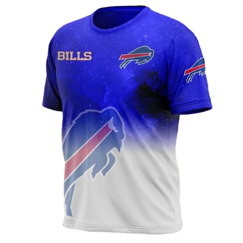 Buffalo Bills White And Blue Galaxy Graphic Gift For Fan Aop T Shirt 1