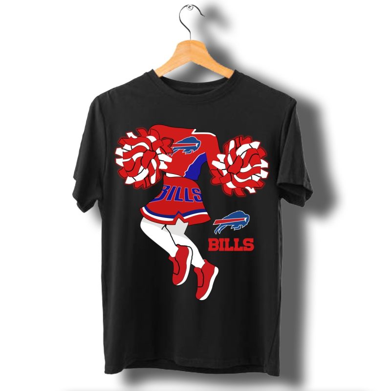 Buffalo Bills Girls Toddler Pom Pom Cheer T Shirt T Shirt 1