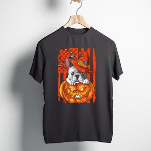 Bulldog Halloween Pumpkin Cleveland Browns T-Shirt