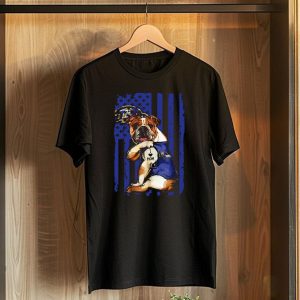 Bulldog I Heart Mom Baltimore Ravens Football Fan T-Shirt