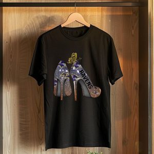 Butterfly High Heels Baltimore Ravens T-Shirt
