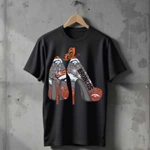 Butterfly High Heels Denver Broncos T-Shirt