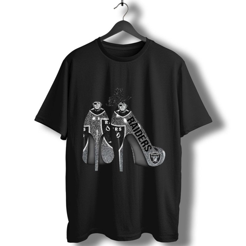 Butterfly High Heels Oakland Raiders T Shirt T Shirt 1