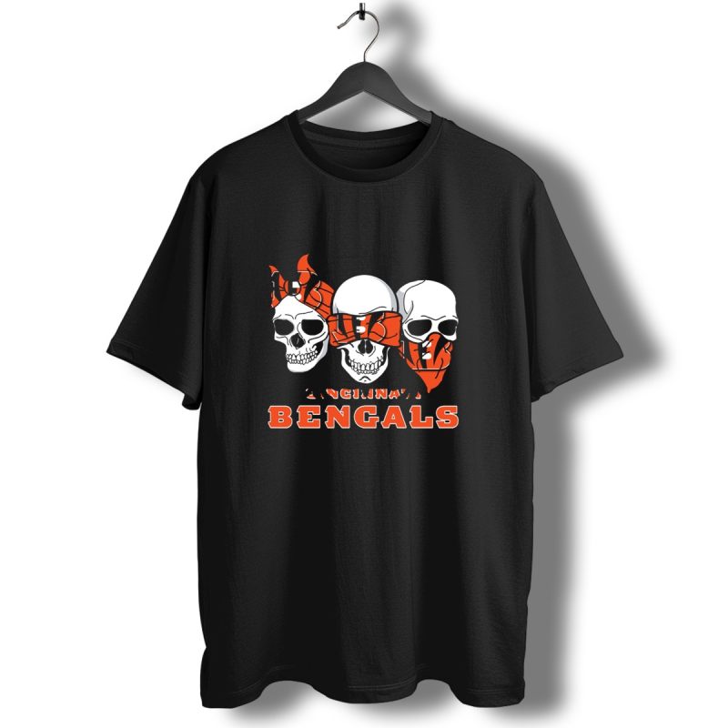 Cincinnati Bengals 3 Skull Bandana T Shirt 1 T Shirt 1