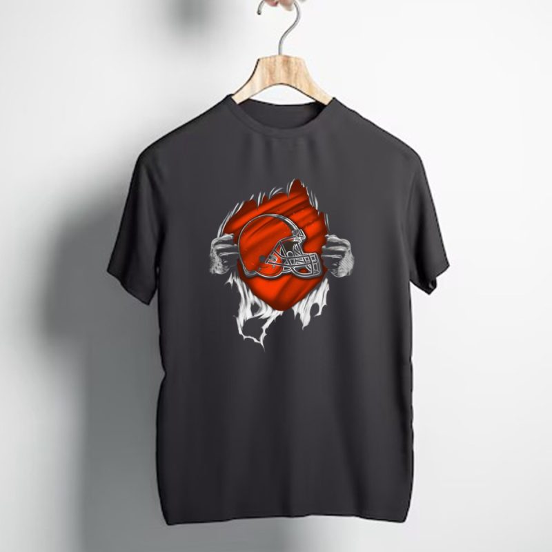 Cleveland Browns Torn Helmet Ripped T Shirt 1 T Shirt 1