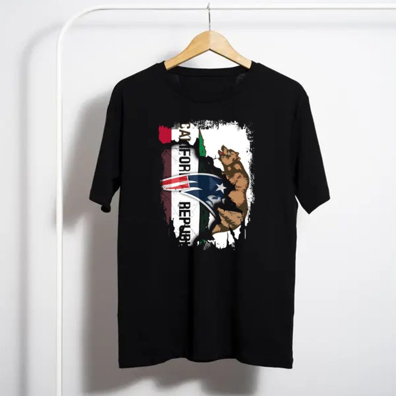 California Republic Flag And New England Patriots Logo Fusion T Shirt T Shirt 1