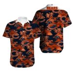 Camo and Palm Tree Chicago Bears Hawaiian Shirt For Gameday