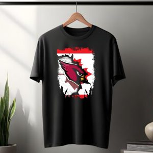 Canada Flag Background with Arizona Cardinals T-Shirt