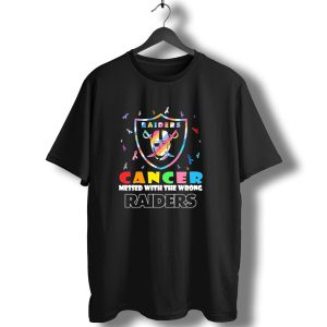 Cancer Messed With The Wrong Raiders Cancer Awareness Ribbon Raiders T-Shirt