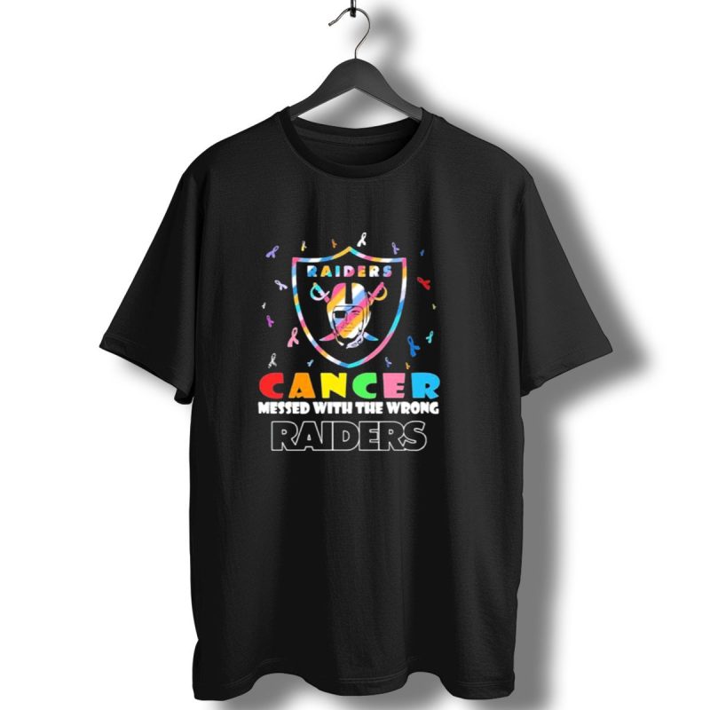 Cancer Messed With The Wrong Raiders Cancer Awareness Ribbon Raiders T Shirt 1 T Shirt 1