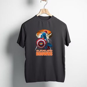 Captain America Cleveland Browns Nfl Football Crossover T-Shirt