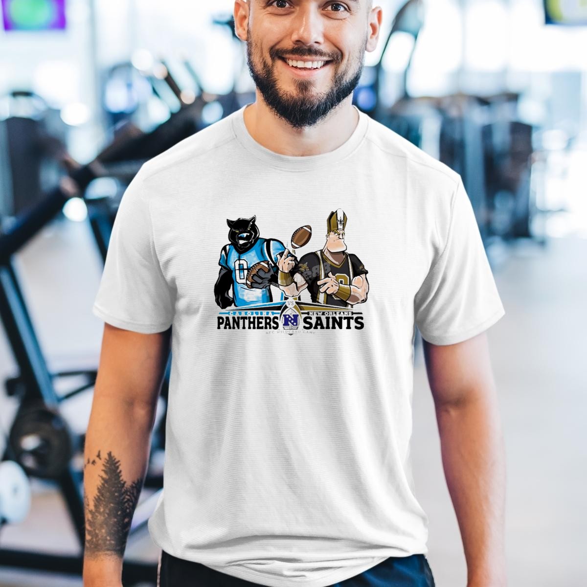 Carolina-Panthers-Vs-New-Orleans-Saints-Nfc-Wildcard-Game-Mascot-Showdown-Nfl-Playoffs-T-Shirt-1_t-shirt-3_4