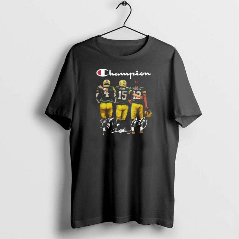 Champion Green Bay Packers Favre Starr Rodgers Signatures T Shirt 1 1 T Shirt 1 1 1