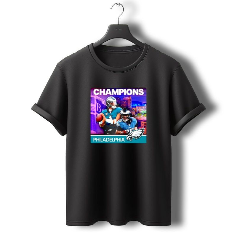 Champions Super Bowl Lix Philadelphia Eagles Hurts And Barkley T Shirt T Shirt 0 1