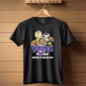 Charlie Brown Snoopy Woodstock Vikings Forever Win Or Lose Football T Shirt