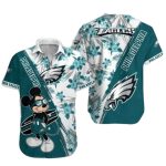 Philadelphia Eagles Mickey Cheerful Character Hawaiian Shirt