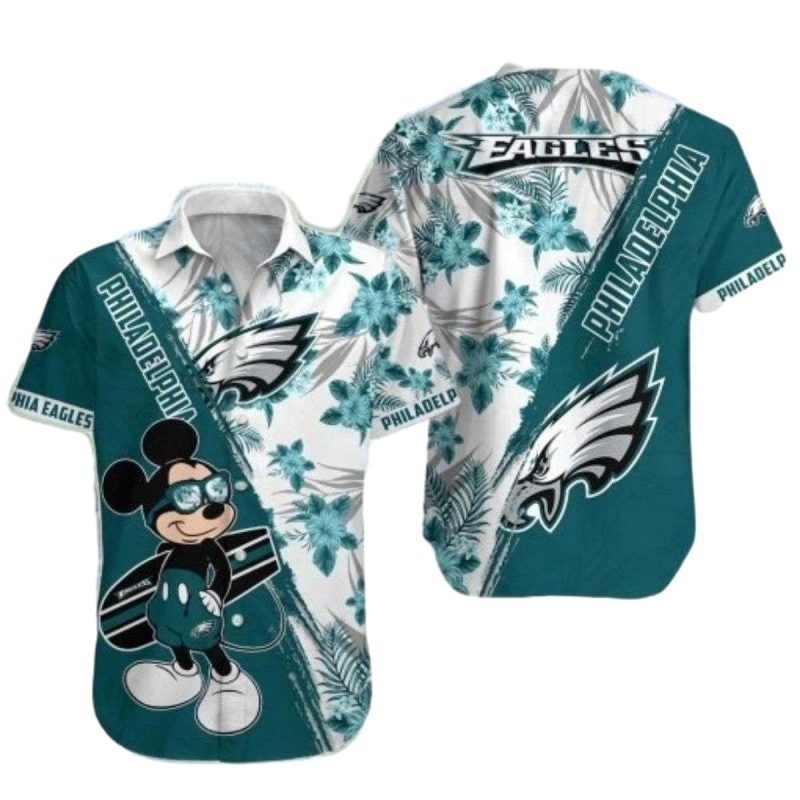 Cheerful Character Philadelphia Eagles Mickey Hawaiian Shirt Playful Paradise Edition 1