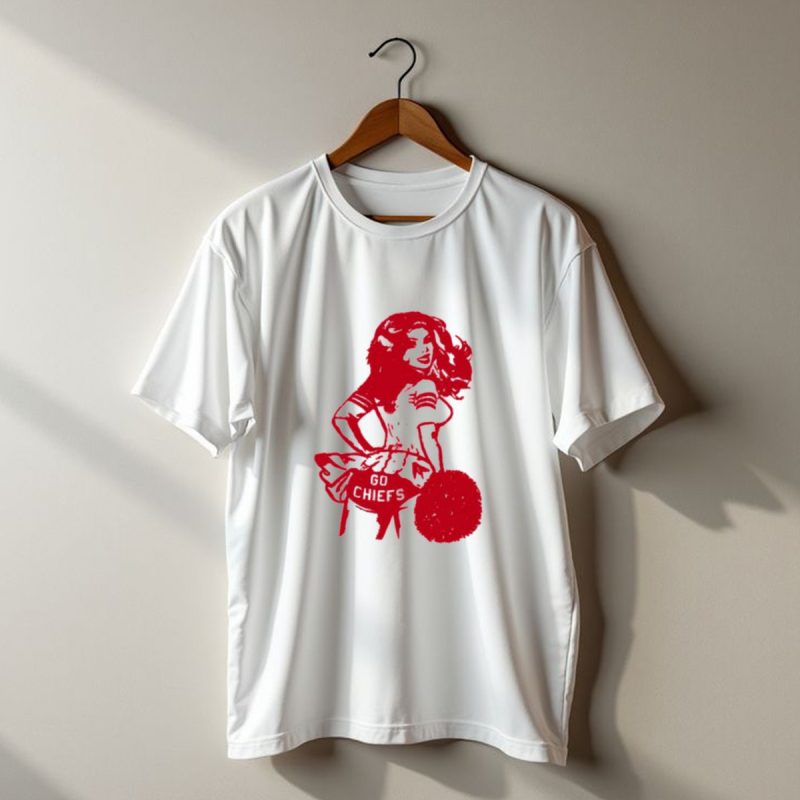 Cheerleader Go Chiefs Pom Pom Spirit T Shirt T Shirt 1 1