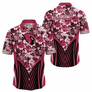 Cherry Blossom Touchdown Arizona Cardinals Tropical Hawaiian Shirt In Floral Pattern