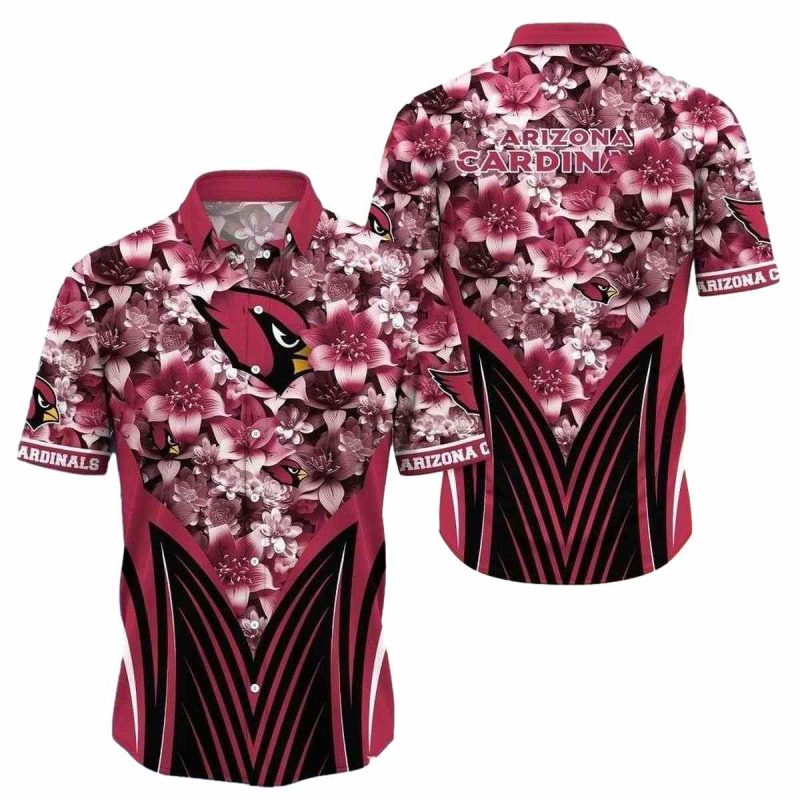 Cherry Blossom Touchdown Arizona Cardinals Tropical Hawaiian Shirt In Floral Pattern 1