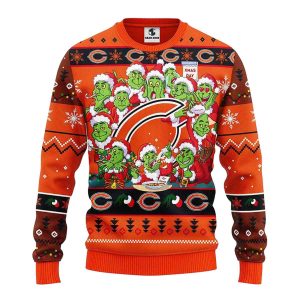Chicago Bears 12 Grinch Xmas Day Ugly Sweater