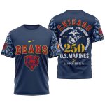 Chicago Bears 250th Anniversary Of The United States Marine Corps AOP T Shirt