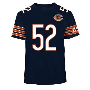 Chicago Bears 52 Khalil Mack Blue AOP T Shirt