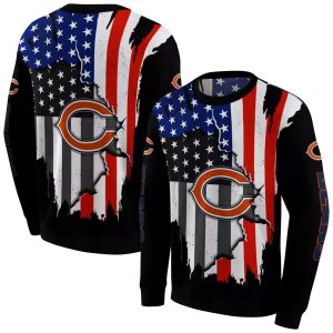 Chicago Bears American Pride Black AOP Sweatshirt