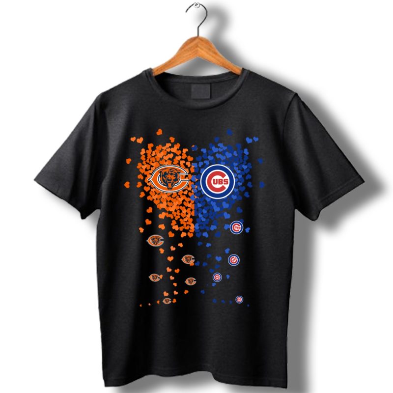 Chicago Bears And Chicago Cubs Tiny Heart Shirt T Shirt 1