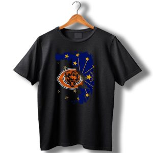 Chicago Bears And Indiana State Flag Blend Together T Shirt