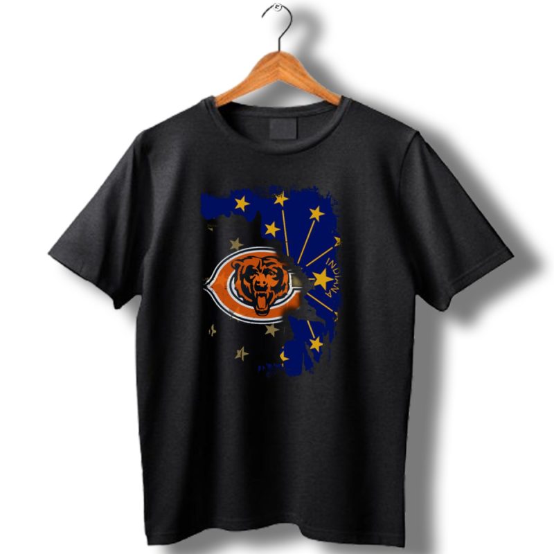 Chicago Bears And Indiana State Flag Blend Together T Shirt 1 T Shirt 1