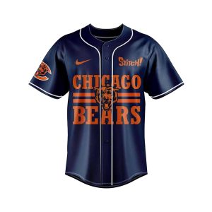 Chicago Bears And Stitch Baseball Jersey