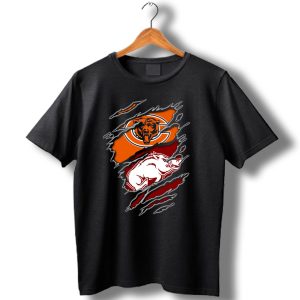 Chicago Bears Arkansas Razorbacks Ripped T Shirt